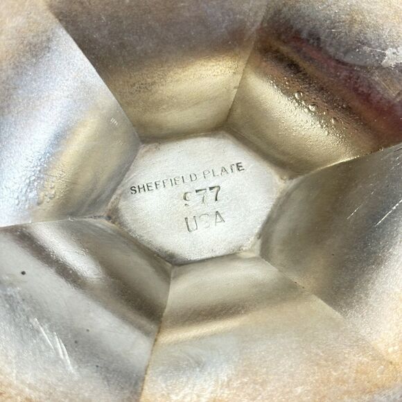 Pair of Silver Plate Candlesticks Pointed Gothic Vintage Sheffield READ - Picture 6 of 6